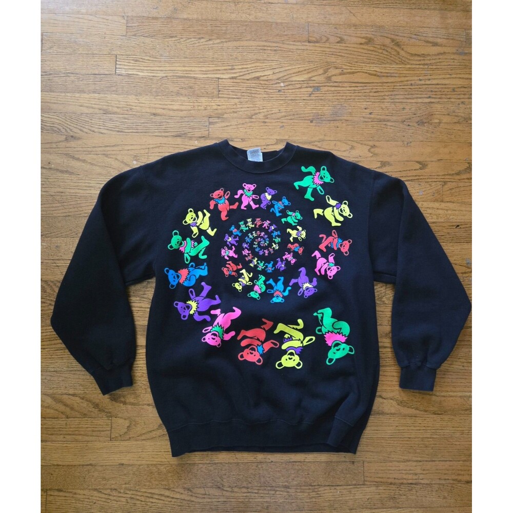 The Greatful Dead Spiral Bear Bears Graphic Crewneck Sweatshirt Size Medium